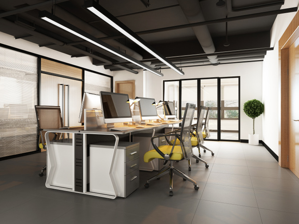 Oficina moderna interior 3d renderizado
  - Foto, imagen