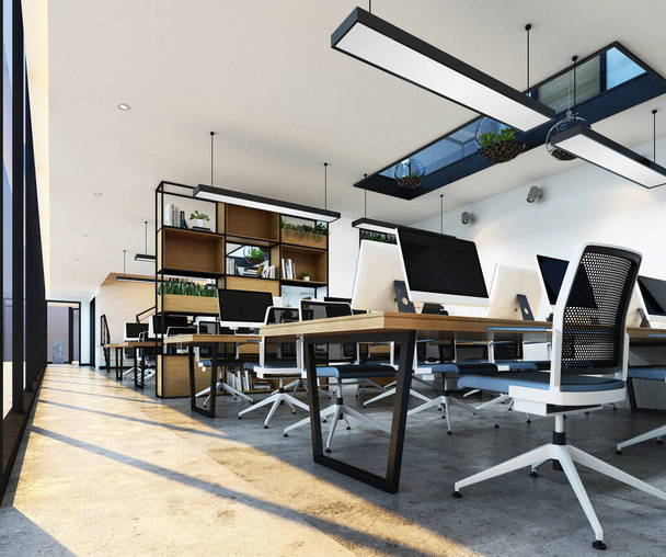 modern office interior 3d rendering  - Φωτογραφία, εικόνα