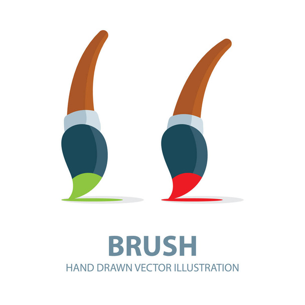 Brush. Paintbrush vector illustration isolated on white background. Creative drawing concept. Part of set. - Vektor, Bild