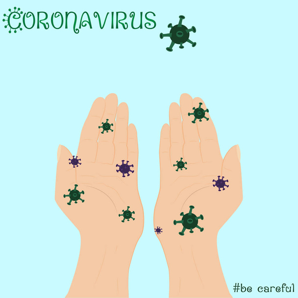 Keep your hands clean.Alcohol gel. Coronavirus. Covid-19.Vector illustration. - Vector, Image