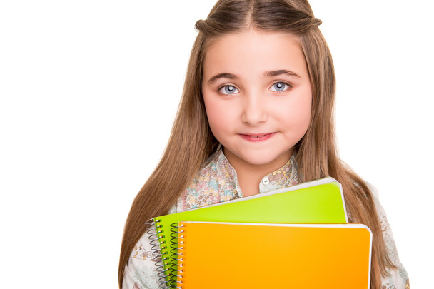 Little student holding notebook - Φωτογραφία, εικόνα