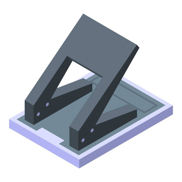 Black hole puncher icon, isometric style - Vetor, Imagem