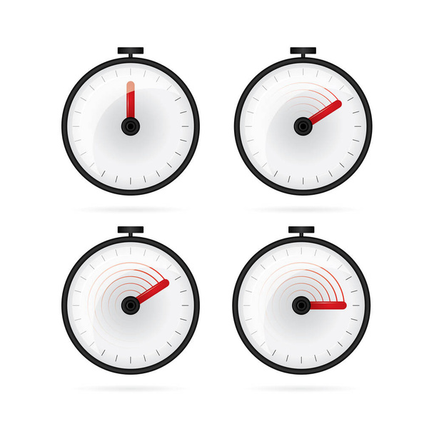 Stop watch. Stop watch with moving arrow. Stopwatch in motion. Deadline concept. - Vector, Image