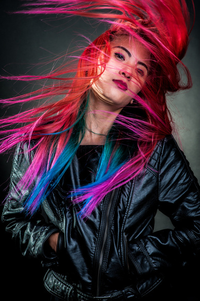 girl movement colour hair magnificent - Valokuva, kuva