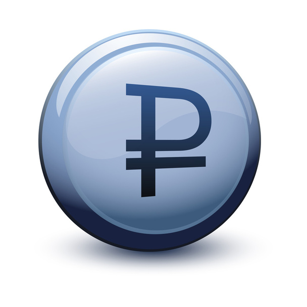 button 3d ruble - Vector, Imagen