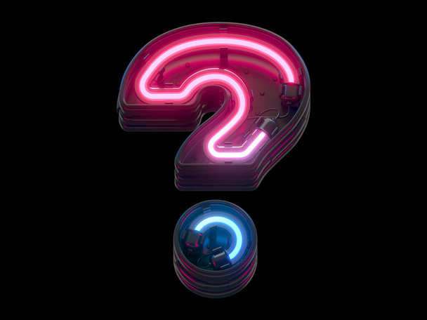 Ultraviolet neon font. 3d rendering - Фото, зображення