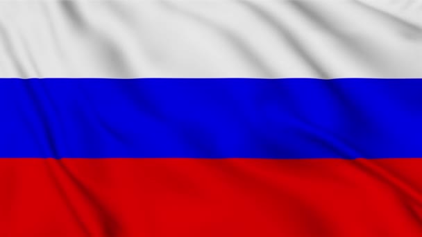 Η σημαία της Ρωσίας κυματίζει στον άνεμο. Ένα υψηλής ποιότητας βίντεο 3D animation επιφάνειας υφάσματος σημαίας.  - Πλάνα, βίντεο