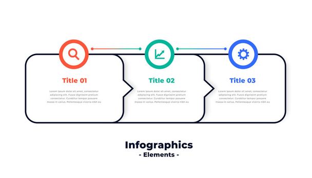 three steps modern directional infographic template design - Vektori, kuva