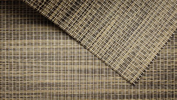 brown rattan basket weaving pattern texture and background - Photo, Image