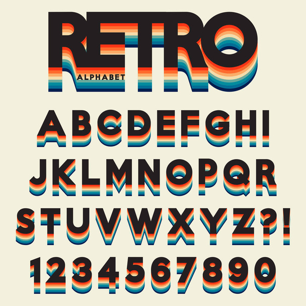 Letter alfabet gestileerde retro stijl - Vector, afbeelding