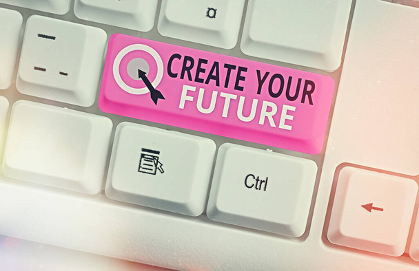 Handschriftlicher Text Create Your Future. Konzept bedeutet Wissen, was Sie wollen und Bereitschaft zu tun, um zu erreichen. - Foto, Bild