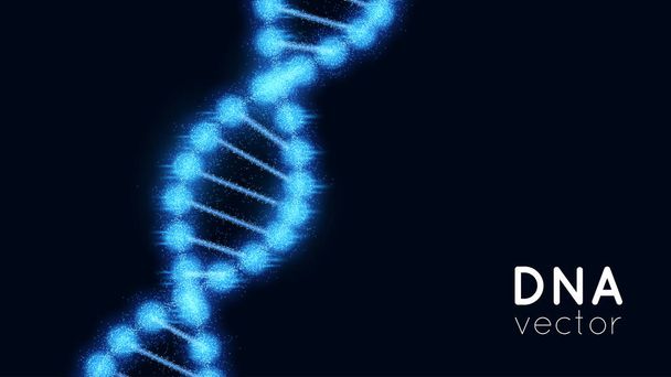 Векторна багатокутна структура молекули ДНК спіраль, спіраль на фоні синього кольору. Медична наука, хімічна біологія, генетична біотехнологія. Вірус корони
 - Вектор, зображення