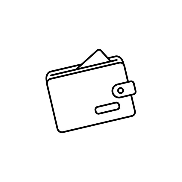 Cüzdanında çizgi simgesi olan bir cüzdan. İşaretler ve semboller beyaz arkaplanda ağ, logo, mobil uygulama, UI, UX için kullanılabilir - Vektör, Görsel