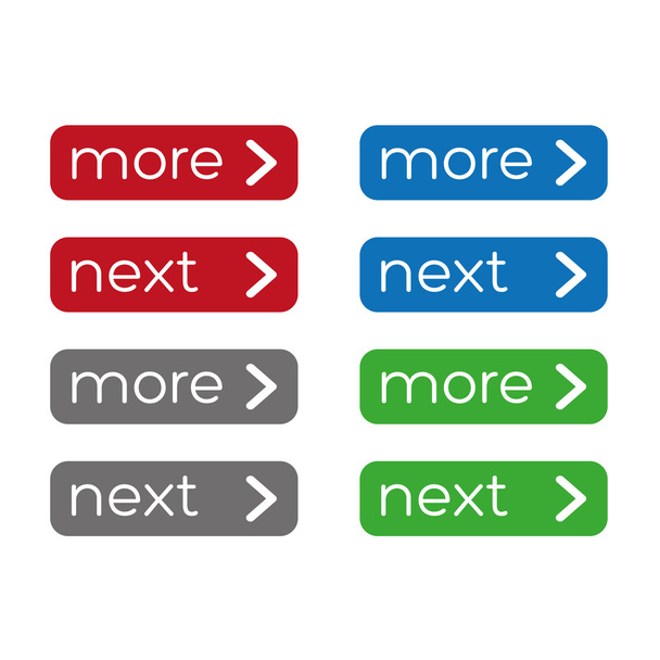 Nore or next button set. Flat design - Vector, Image