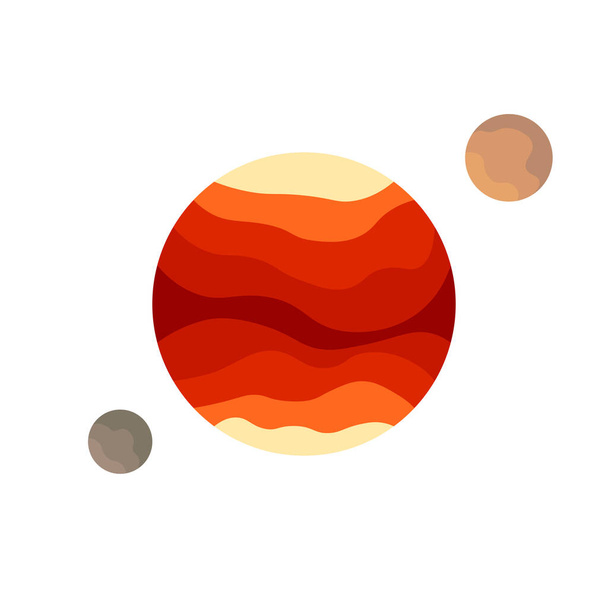 Значок Марса, шаблон планетного графического дизайна, изолированный объект, векторная иллюстрация
 - Вектор,изображение