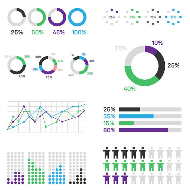 Infographics survey results elements - Vector, Image