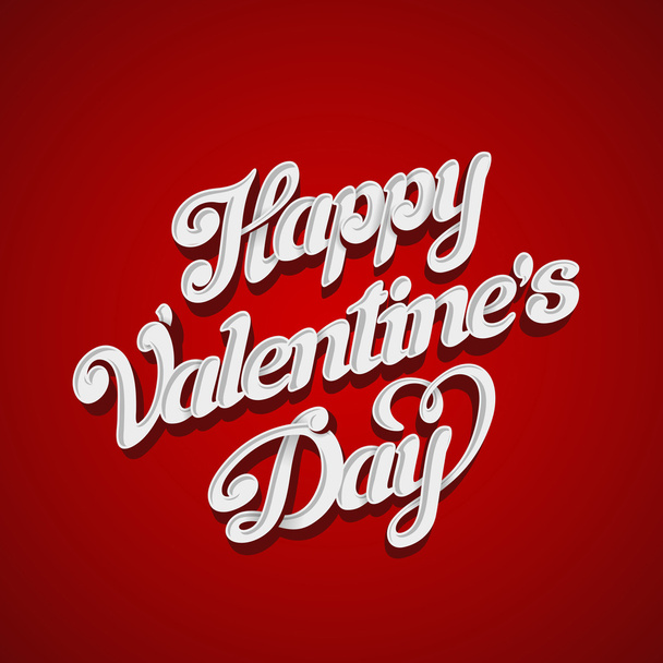 Joyeux Valentines conception vectorielle lettrage modèle de carte de vœux. Valentin créatif vacances manuscrites Typographie 3D
. - Vecteur, image