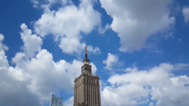 Palast der Kultur und Wissenschaft in Warschau Polen - Filmmaterial, Video