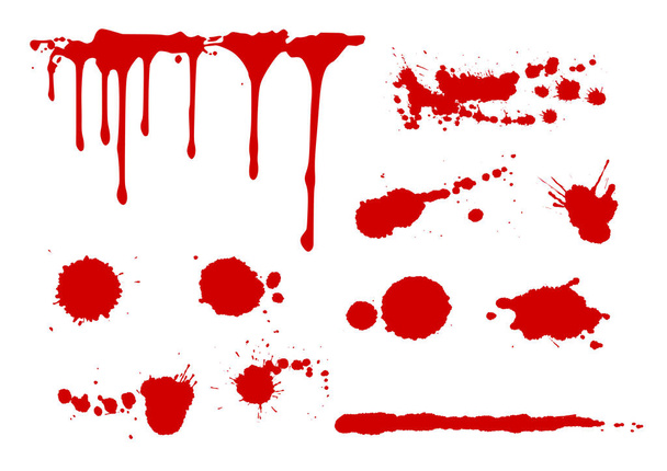 Blood splatters collection  vector illustration - Vektör, Görsel