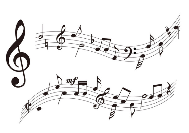 Musical note harmony, Vector illustration  / harmony of musical note , toned image  - Διάνυσμα, εικόνα