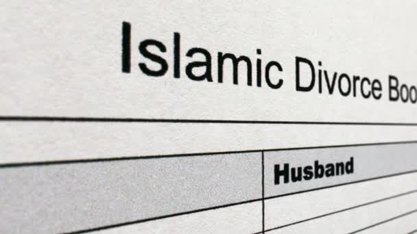 Islamic divorce form dolly shot - Footage, Video