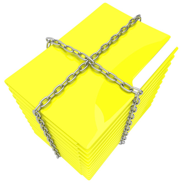 A file folder with chain and padlock closed. Privacy and data security. - Photo, image