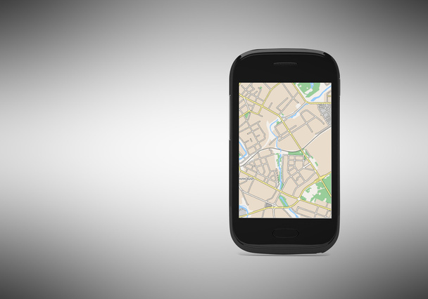 smartphone sobre un fondo claro. Navegación GPS
 - Foto, Imagen