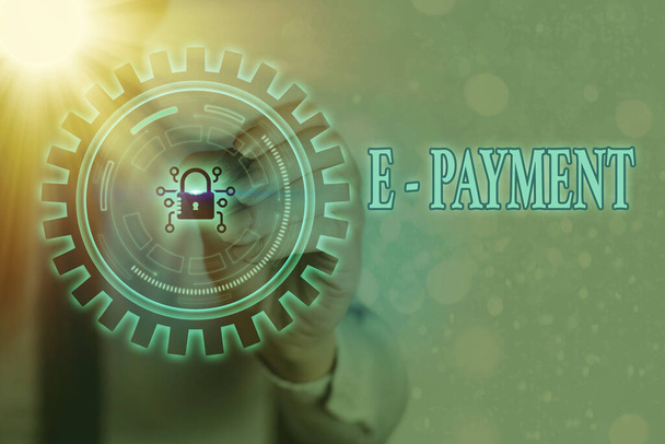 Az e-fizetést igazoló levél. Üzleti fotó bemutató egyszerűen definiált online fizetés az áruk vagy szolgáltatások Grafikus lakat a webes adatok biztonsági alkalmazás rendszer. - Fotó, kép