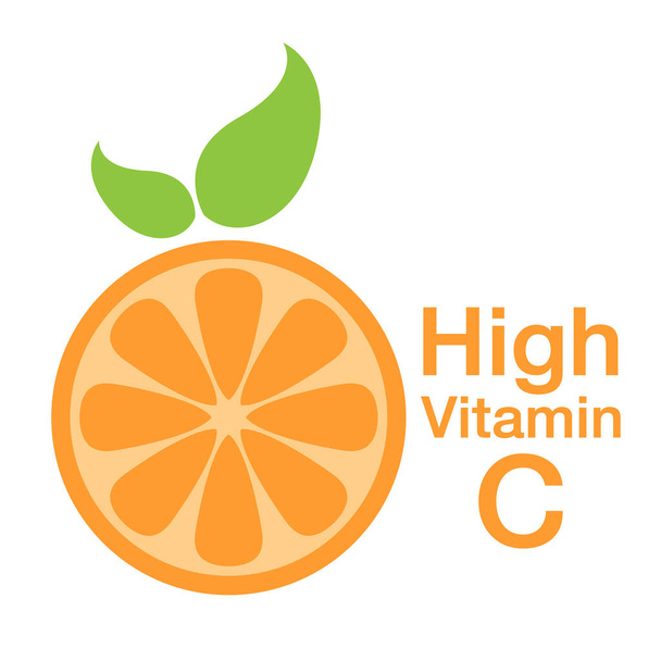 wysoka witamina C, pomarańczowy wektor projektu. - Wektor, obraz