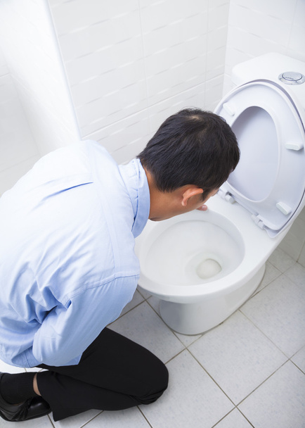 Young man drunk or sick vomiting - Photo, Image