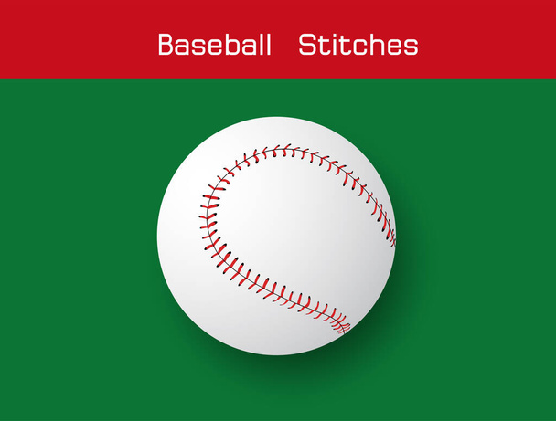 Béisbol puntadas sobre un fondo blanco, diseño de vectores. - Vector, imagen