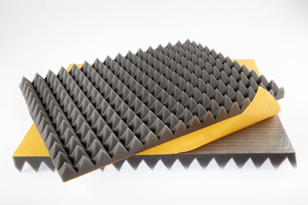 Acoustic sponge - Acoustic foam - fire retardant Pyramid Sponge. 15 dansite, Pyramid Sponge acoustic foam Background. - Photo, Image