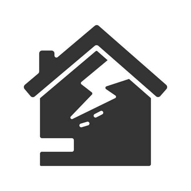 Földrengés biztosítási ikon háttérrel - Vektor, kép