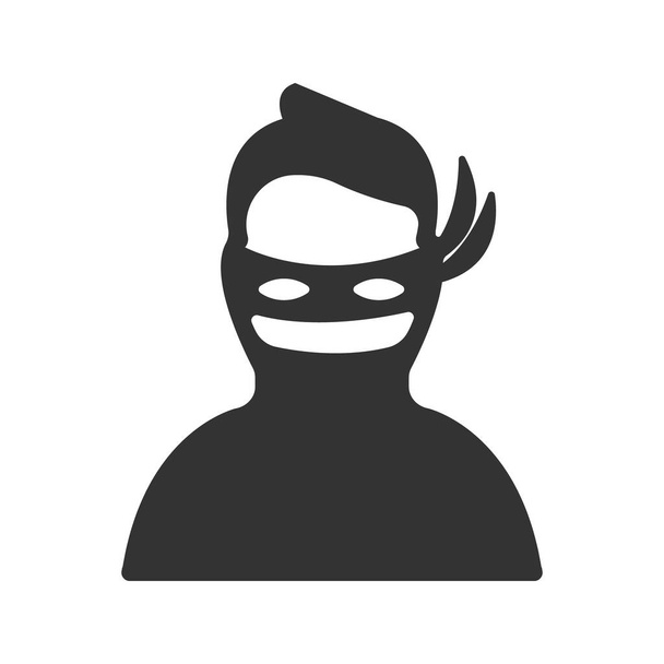 Ícone de ladrão com fundo branco
 - Vetor, Imagem