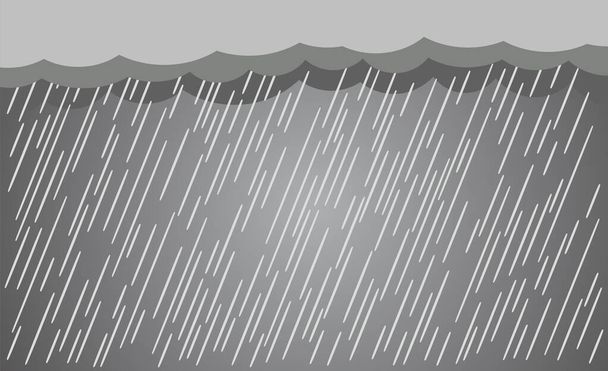 雲と雨、雨季、嵐、ベクトルデザイン. - ベクター画像