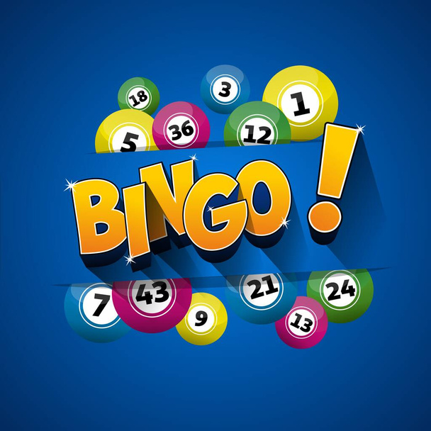 Bingo Lotteriekugeln und Bingokarten Konzept Vektor Illustration - Vektor, Bild