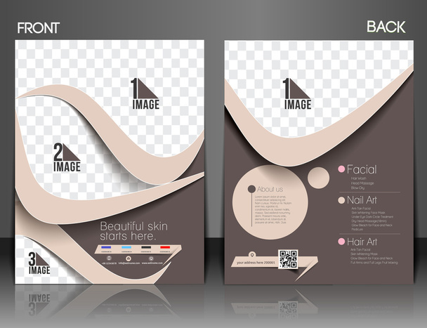Beauty Care & Salon Front & Back Flyer & poster Template - Vector, Image