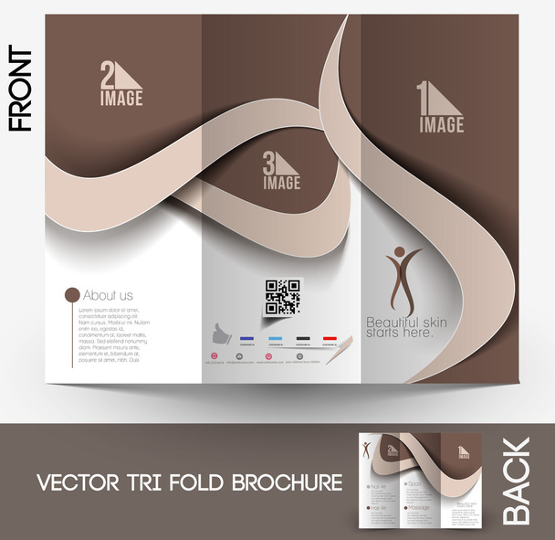 Beauté Soins & Salon Tri-Fold Maquette & Brochure Design
 - Vecteur, image