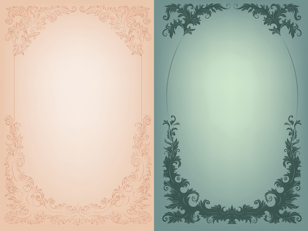 Vintage background with rich baroque decoration - Vector, afbeelding