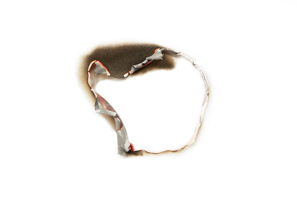 Burned White Paper in Hole Shape with Blank Copy Space - Valokuva, kuva
