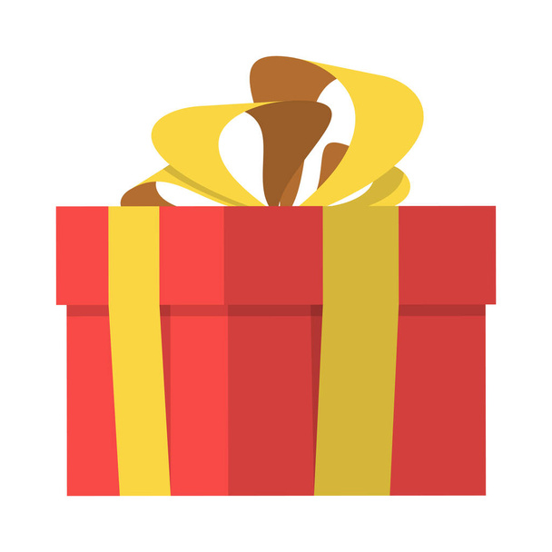 Gift box flat icon. Isolated on white background. Vector illustration. - Vector, Image