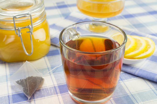 蜂蜜、レモン、紅茶 - 写真・画像