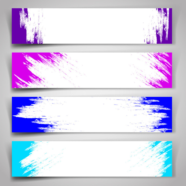 Vektor-Banner mit blauen und lila Pinselstrichen. - Vektor, Bild