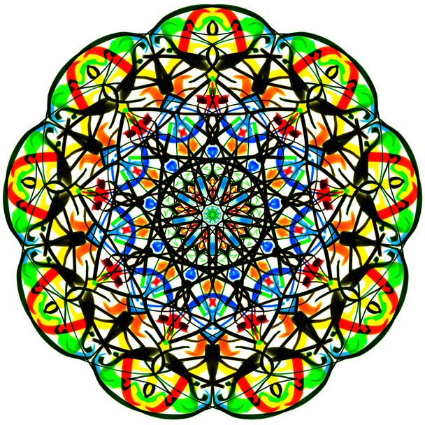 Mandala.the φωτεινά πολύχρωμα γύρου μοτίβο. - Φωτογραφία, εικόνα