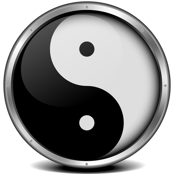 icône yinyang avec cadre métallique
 - Vecteur, image