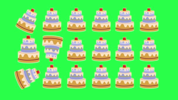 Minimální pohybový design. Cakes against the green screen-animation in 2d - Záběry, video