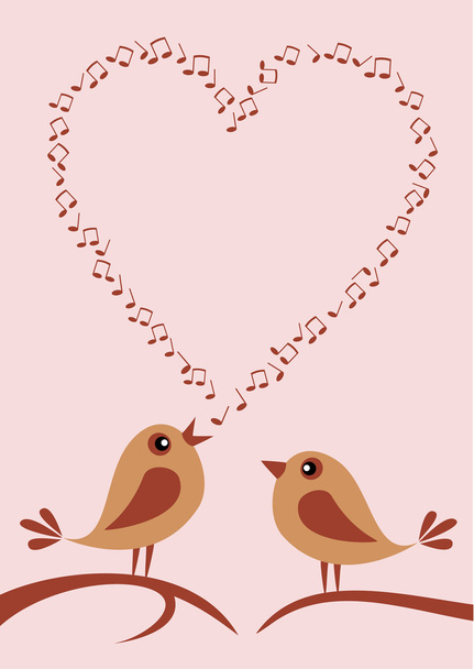 Bird singing - Vector, Image