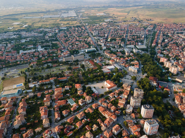 Aerial view of town of Petrich, Blagoevgrad region, Bulgaria - Zdjęcie, obraz