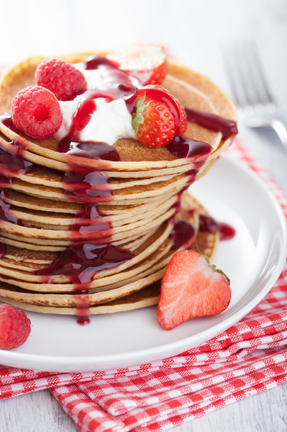 pancakes with berry and jam - Photo, Image