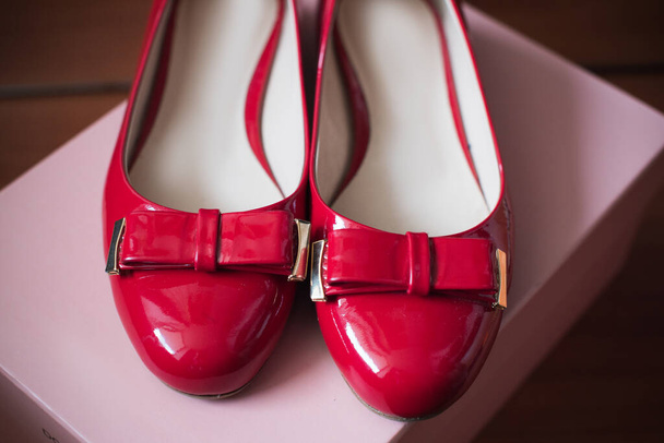 Stylish women's shoes  close-up view - Foto, Imagem